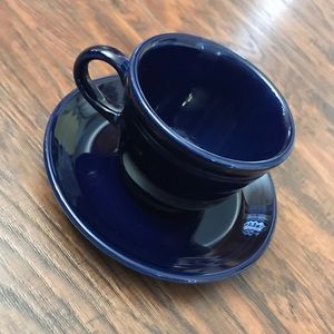 Fiesta Teacup & Saucer Cobalt Blue